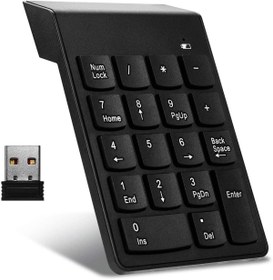 Resim XTRIKE ME Kablosuz Nümerik Tuş Takımı - 2.4GHz USB Alıcılı Harici Sayısal Klavye - Laptop ve PC Uyumlu Siyah 