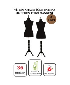 Resim 2 Adet Vitrin Amaçlı 36 Beden Terzi Mankeni Vitrin Mankeni Cansız Manken İğne Batmaz 