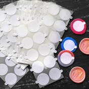 Resim 100 adet Çift Taraflı Yapışkan Nokta, Balmumu Mühür Damga Kiti için, 2.54 Cm Yapışkan Balmumu Mühür Arka Planı, Ateş Boyama Mühürleme Etiketleri Çift Taraflı Etiketler, El Sanatları Yapışkan Balmumu, Zarf Etiketleri Mühür DIY Araçları 