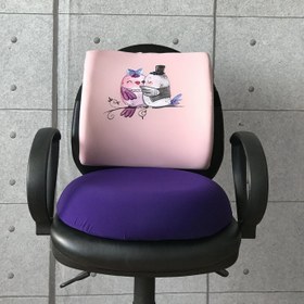 Resim Kuşlar Visco Bel Destek Yastığı ve Visco Oturma Minderi 2'li Seti - Mor 
