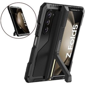 Resim Gangxun Samsung Galaxy Uyumlu Uyumlu Z Fold 5 5g İçin Metal Kasa Menteşe Koruması Ağır Hizmet Sağlam Stand Kickstand İle Şok Geçirmez Ağır Kalemlik 