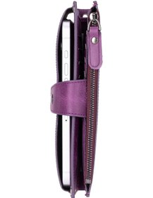 Resim Bloominbag Lozan Strap Mulberry Velvet Gerçek Deri Çapraz Askılı Cüzdan Çanta Mor 