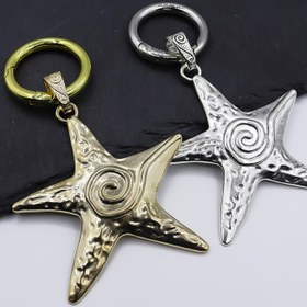 Resim 1 adet Minimalist Yıldız Anahtarlık - Çinko Alaşımlı, Şık Yıldız Şanslı İnceli Swirl Tasarımı, Plaj Tatilleri ve Rahat Kıyafetler için Mükemmel, Plaj Aksesuarları|Şık Anahtarlık|Dayanıklı Çinko Alaşımlı 