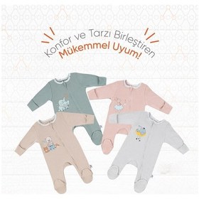 Resim Gezenbebe Hero Uzun Kollu Bebek Tulumu Teddy Organik 