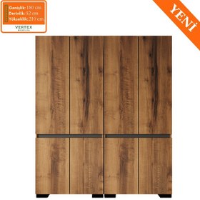 Resim Floransa 8 Kapılı Flr8-a3ar Ceviz- Antrasit Gardırop Ceviz - Antrasit 