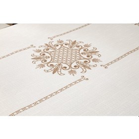 Resim Lale Baskılı Dikdörtgen Masa Örtüsü Gold (319690361) 