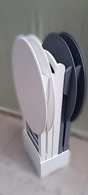 Resim Çanta Zigon 90132 Oval Model Dörtlü Ahşap MDF Parlak Beyaz Gri Renk Uyum El Yapım 