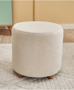 Resim Favora Mario Ahşap Ayaklı Puf - Krem KREM 