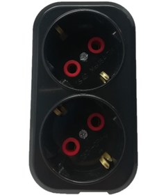 Resim Mutlusan İkili Golyat Fiş Priz Siyah 