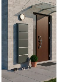 Resim Metal Ayakkabılık 5 Li Antrasit Kilitli Model Antrasit 