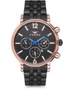 Resim FERRO Siyah Çelik Kordon Erkek Kol Saati F81888A-899-R 