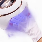 Resim Jel manikürler için UV Eldivenleri, Jel Tırnak Lambası için Profesyonel UPF99 + Anti UV Koruma Eldivenleri, Jel Tırnak Lambası için UV Eldivenleri, Manikürler için Profesyonel UV Koruma Eldivenleri, Tırnak Sanatı Işık Bej Bakım Parmaksız Anti UV Eldiven Elleri UV Zararından Korur 