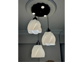 Resim Limon 3D Desing Luminaura 3 Renkli Modern Mutfak Banyo LED Salon Sarkıt Avize 