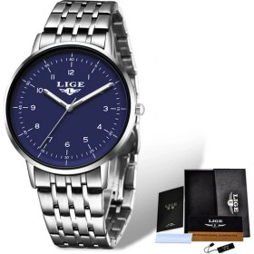 Resim Hanyang Gümüş Mavi Lıge Moda Erkekler Saatler Lüks Marka Iş Izle Erkekler Için Paslanmaz Çelik Su Geçirmez Kol Saati Aydınlık Kuvars Izle Saat (Yurt Dışından) 