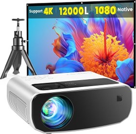 Resim 1080P FHD 12000L Taşınabilir Dış Mekan Projektörü 