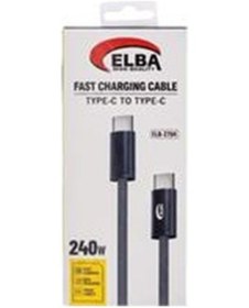 Resim Elba Elb-2704 240w Type-c To Type-c 1mt Örgülü Desenli Şarj Kablosu 480mps Hızlı Şarj 