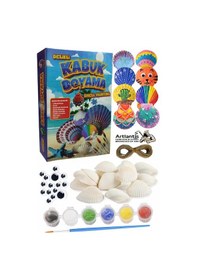 Resim Kabuk Boyama Seti 1 Paket Deniz Kabuğu Midye Boyama Shell Painting Sanatsal Hobi Boyama Seti Akrilik Boya Fırça 