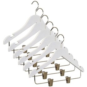 Resim Nyn Ahşap 7-14 Yaş Mandallı Genç Çocuk Askısı Beyaz Renk 6 Adet 