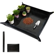 Resim 100.33cm X 100.33cm İç Mekan Bitkisi Büyük Bitki Yenileme Matı, Taşınabilir Katlanabilir Bahçe Matı, Su Geçirmez Bahçe Nakil Matı 
