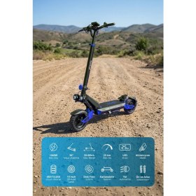 Resim Piranha 5025-M 1000W Elektrikli Scooter 48V 15AH 50-60 Km Menzil Katlanabilir Çift Süspansiyon Off-Road Lastik 