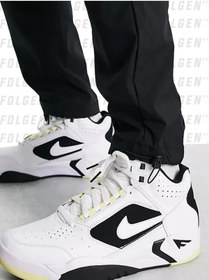 Resim Nike Air Flight Lite Mid Leather Sneakers in White Unisex Beyaz Deri Bağcıklı Basketbol Ayakkabısı 