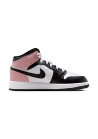 Resim Nike Air Jordan 1 Mıd Leather Unisex Sneaker Hakiki Deri Bilekli Günlük Spor Ayakkabı Siyah-beyaz Beyaz - Siyah 