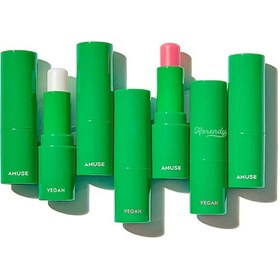Resim Amuse - Vegan Green Lip Balm (Hyaluronik Asit ve Bitkisel Nemlendirici, Besleyici Dudak Balmı) 