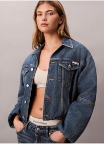 Resim Calvin Klein Jeans Lacivert Kadın Standart Denim Ceket LV047D725GYYA 