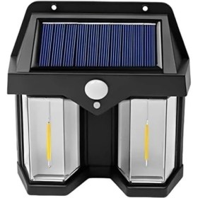 Resim 618-2 Rustik Ampul Ikili Solar Duvar Aplik Güneş Enerjili Hareket Sensörlü 