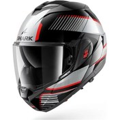 Resim Shark Oxo Sıkter Siyah Gri Kırmızı Çene Açılır Kask Siyah 