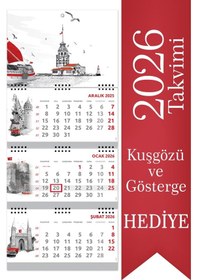 Resim 2026 Büyük Boy Gemici Takvimi Denizci Duvar Takvimi İstanbul 33x77,5 Cm 