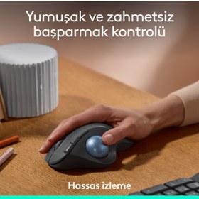 Resim Logitech Ergo M575S Kablosuz Trackball Pc/mac Için Ergonomik Mouse, Siyah 