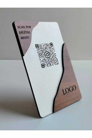 Resim HARPİES IBAN Standı| Hesap Bilgileri Karekod Stant|QR Kod Ödeme Ahşap Masaüstü Çerçeve|Menü Standı|MK5005 
