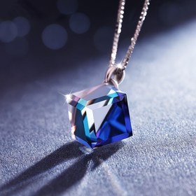 Resim 1 adet Zarif Aurora Borealis Renkli Değişen Kolye, Gümüş Kaplama Paslanmaz Çelik Yapay Kristal ile, Günlük ve Ziyafet Etkinlikleri için Basit Moda Köprücük Kemiği Zinciri, Onun için Mükemmel Sevgililer Günü Hediyesi 