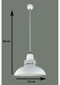 Resim Fener Beyaz Renk Özel Tasarım Modern Salon - Mutfak - Cafe Tekli Sarkıt Avize Ampulsüz Beyaz 