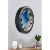 Resim Bahat Salon Ofis Duvar Saati Gri Metal Çerçeve 36 Cm 