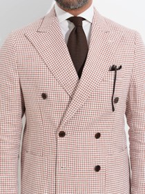 Resim Borriello X Enis Inci - Brick Pied de Poule Double Breasted Blazer - 54 