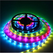 Resim 5V Adreslenebilir Ip65 Ws2812B Argb Pixel Şerit Led Metrede 60 Led 5 M 