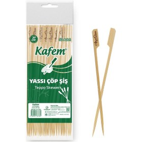 Resim Kafem Yassı Çöp Şiş - Sunum Kürdanı 20 CM 50 Li x 100 Paket (Koli) 