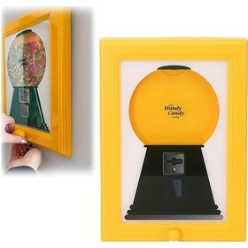 Resim Elmpaly Sarı Duvara Monte 2d Tasarım Kare Şeker Ve Kuruyemiş Dispanseri Evcil Hayvan Ödülü 