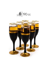 Resim Mest 535 Model Siyah Mat Gold 6 Adet Kahve Yanı Su Bardağı Seti 190 Cc Siyah Mat Gold 