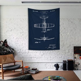 Resim F4U Corsair Navyblue Duvar Örtüsü - 100 cm x 135 cm 