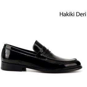 Resim Gönderi R Siyah Rugan Kösele Taban Hakiki Deri Loafer Ayakkabı Sıyahrugan 