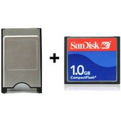 Resim Sandisk Pcmcıa-Cf Adaptör + 1Gb Cf Kart Sandisk