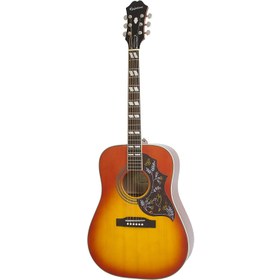 Resim Epiphone Hummingbird Studio - Solid Top Fishman Sonitone Elektro Akustik Gitar (Faded Cherry Sunburst) 