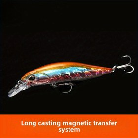 Resim Manyetik Uzun Döküm Batma Minnow Yem - PPS Malzeme, Çok Renkli Metalik Kaplama, Tatlı Su ve Tuzlu Su için Yavaş Batma Tasarımı, Topmouth Culter Bass ve Mandarin Balığı, Balıkçılık Yem, Şık Yem Tasarımı, Dayanıklı Balıkçılık Ekipmanı 