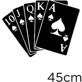 Resim MIGNATIS 10'dan As’a Kadar Iskambil Kağıtları Sticker Yapıştırma 45 Cm - Siyah 