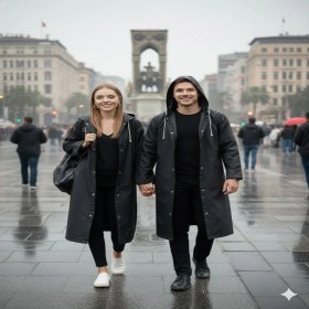 Resim Dream Plus Unisex Su Geçirmez Eva Kumaş Yağmurluk Siyah Dream Plus 