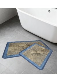 Resim Banyo Paspası 2'li Set 3d Baskılı Jel Hasır Çok Renkli 