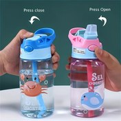 Resim 500ml Spor Su Şişesi Sızdırmaz Taşınabilir Dış Mekan Sevimli Karikatür Eğlenceli Yeni Tasarım Geniş Ağızlı ve Kalınlaştırılmış Isırma Dirençli İçme Bardağı 
